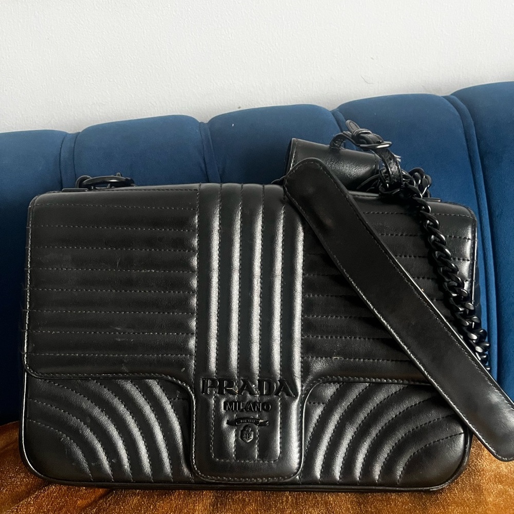 Prada Black Quilted Leather Shoulder Bag